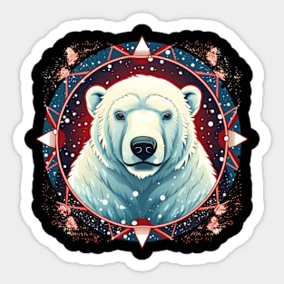 Polar Bear in Ornament, Love Bears Sticker